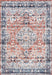 Machine Washable Faded Area Rug in Brick Color
