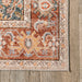 Machine Washable Floral Area Rug in Rust Color