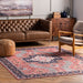 Machine Washable Floral Rug in Rust 120x180 cm