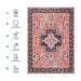 Machine Washable Floral Rug in Rust 120x180 cm