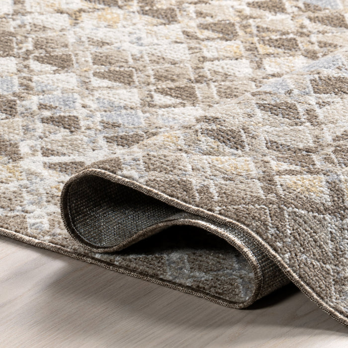 Tappeto geometrico lavabile in lavatrice 160x230 cm Beige