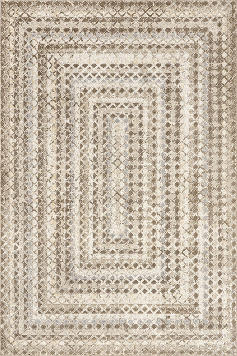 Tappeto geometrico lavabile in lavatrice 160x230 cm Beige