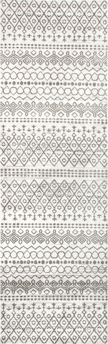 Machine Washable Geometric Area Rug in Ivory Color