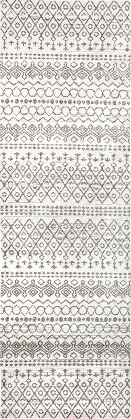 Machine Washable Geometric Area Rug in Ivory Color