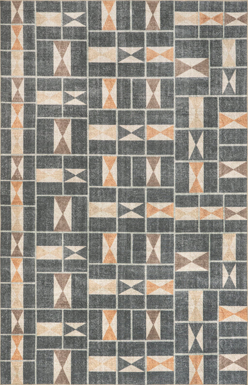 Machine Washable Geometric Blue Area Rug 140x200 cm