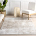 Machine Washable Geometric Rug 140x200cm Light Beige