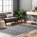 Machine Washable Graphic Area Rug 90x150 cm Charcoal