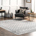 Machine Washable Grey Area Rug for Kids and Pets