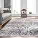 Machine Washable Grey Banded Area Rug 150 x 230 cm