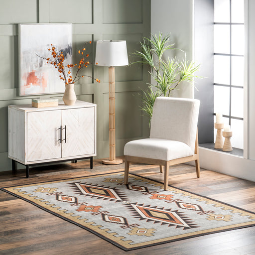 Machine Washable Grey Bohemian Area Rug 160x230 cm