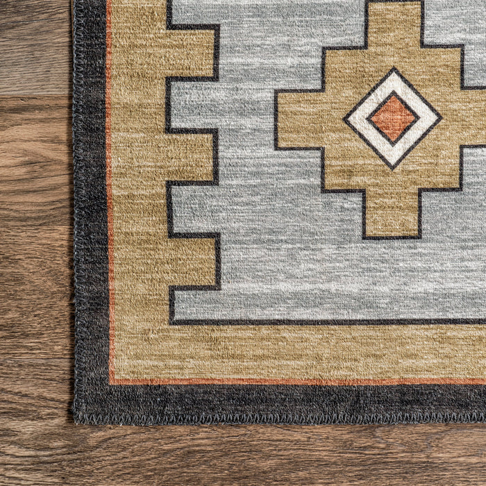 Machine Washable Grey Bohemian Area Rug 160x230 cm