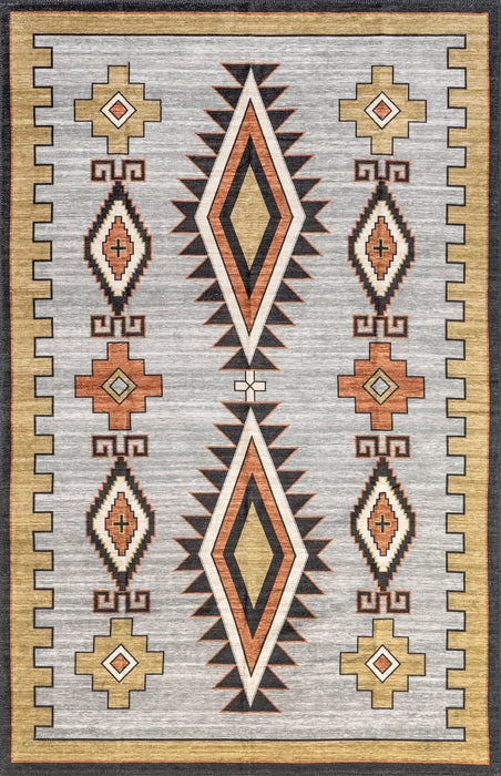 Machine Washable Grey Bohemian Area Rug 160x230 cm