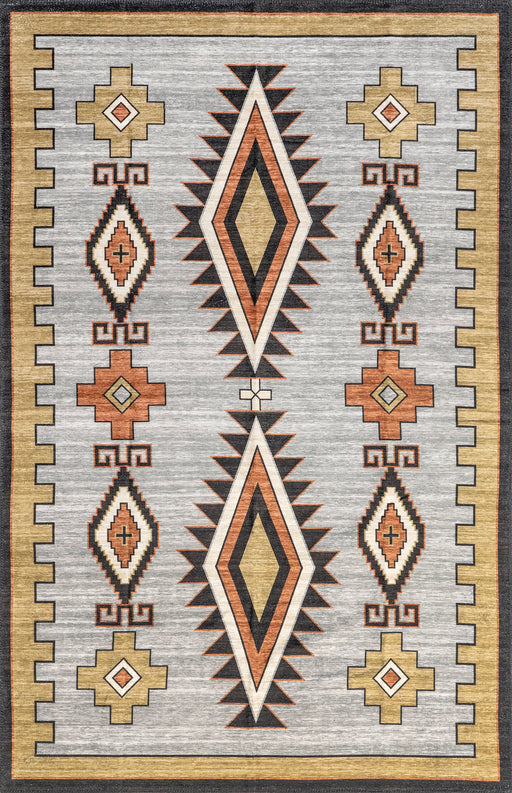 Machine Washable Grey Bohemian Area Rug 160x230 cm