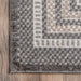 Machine Washable Grey Border Area Rug for Home Decor