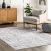 Machine Washable Grey Crosshatch Area Rug 150x240 cm