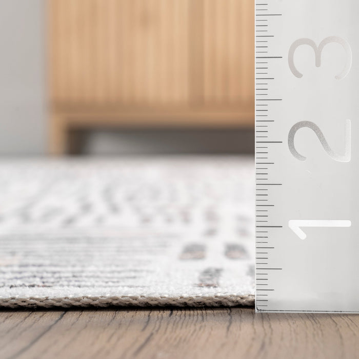 Machine Washable Grey Crosshatch Area Rug 150x240 cm