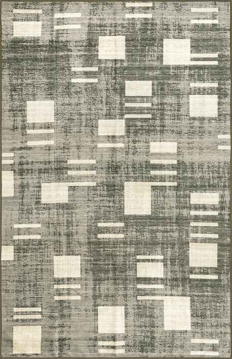 Machine Washable Grey Deconstructed Area Rug