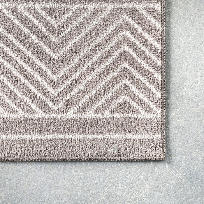 Machine Washable Grey Diamond Area Rug 150 x 90 cm