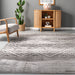Machine Washable Grey Diamond Area Rug 150 x 90 cm