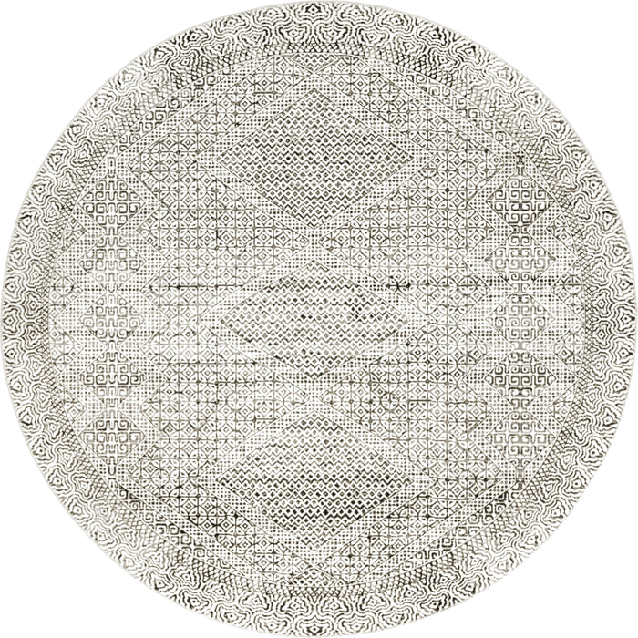 Machine Washable Grey Diamond Mosaic Area Rug