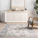 Machine Washable Grey Floral Area Rug for Home Décor