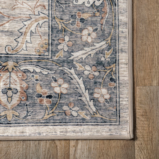 Machine Washable Grey Garden Rug for Home Use