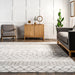 Machine Washable Grey Geometric Area Rug 120x180 cm