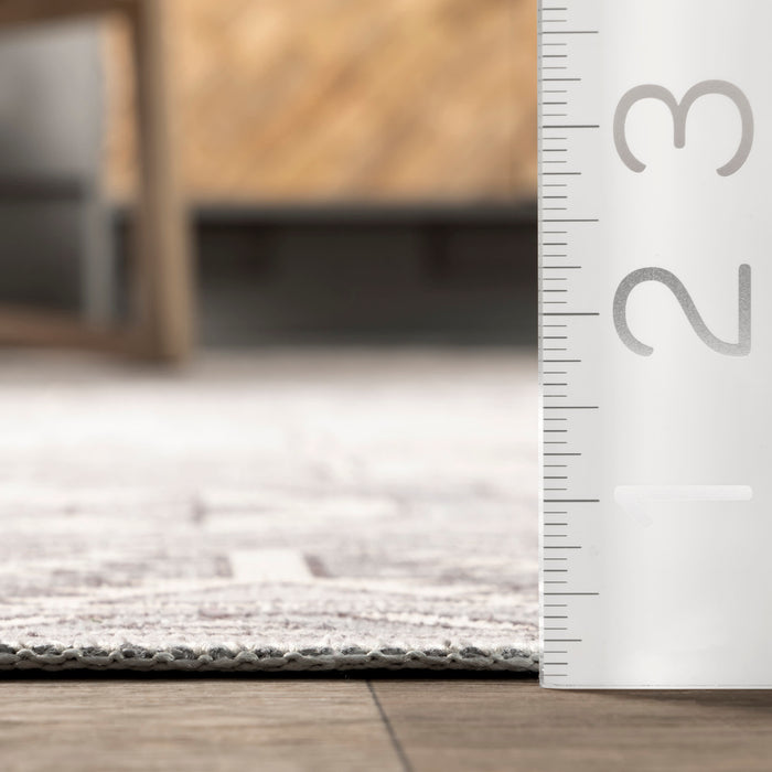 Machine Washable Grey Geometric Area Rug 140x200 cm