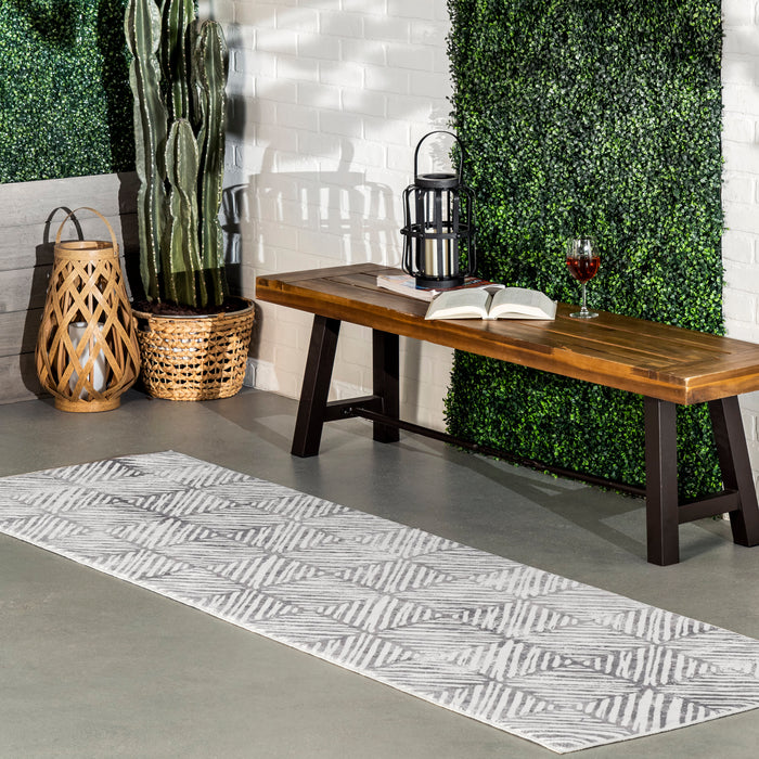 Machine Washable Grey Indoor Outdoor Rug 140x200 cm