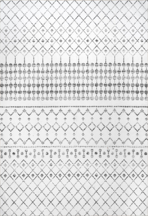 Machine Washable Grey Moroccan Trellis Area Rug 120x180 cm