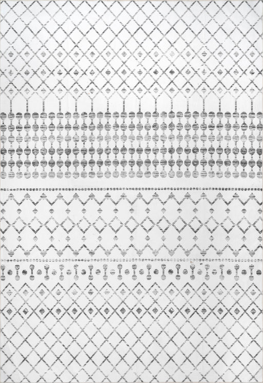 Machine Washable Grey Moroccan Trellis Area Rug 120x180 cm