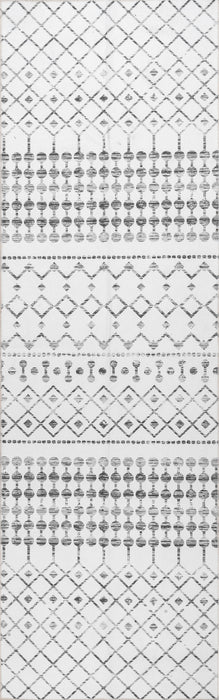 Machine Washable Grey Moroccan Trellis Area Rug 150x240 cm