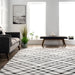 Machine Washable Grey Plaid Area Rug 152x244 cm