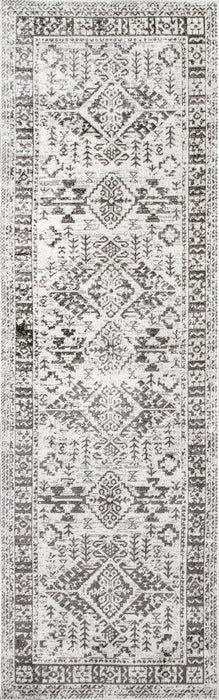 Machine Washable Grey Seesaw Area Rug