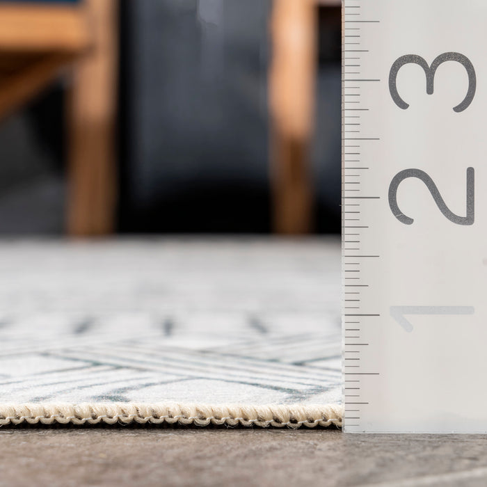 Machine Washable Indoor Outdoor Green Rug 50x76 cm