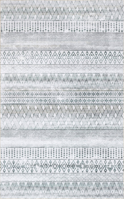 Machine Washable Indoor Outdoor Green Rug 50x76 cm