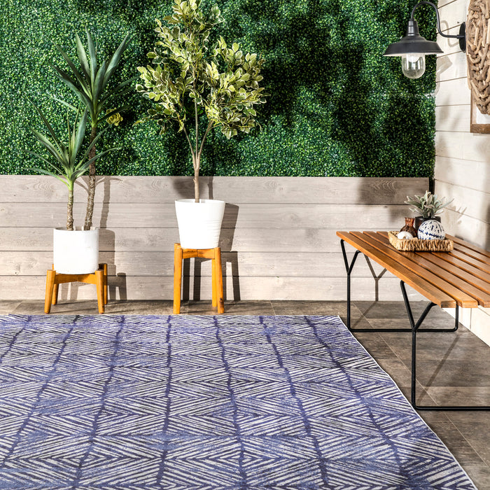 Tappeto per interni ed esterni lavabile in lavatrice 120x180 cm Blu