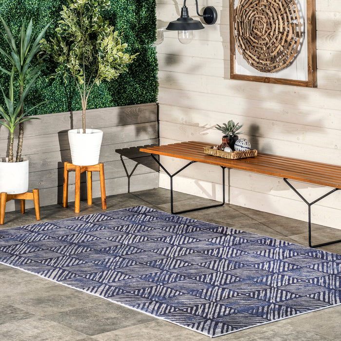 Machine Washable Indoor Outdoor Rug 170x240 cm Blue