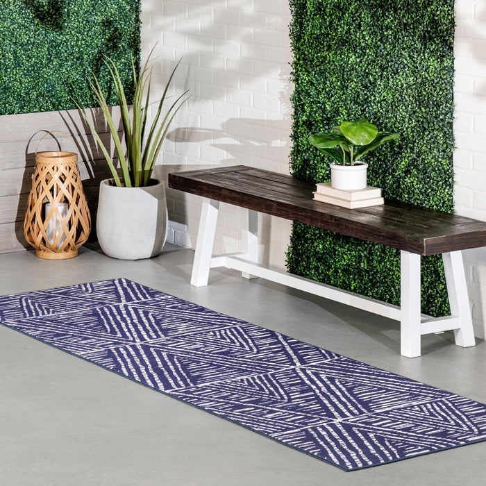 Machine Washable Indoor Outdoor Rug in Blue 150x240 cm