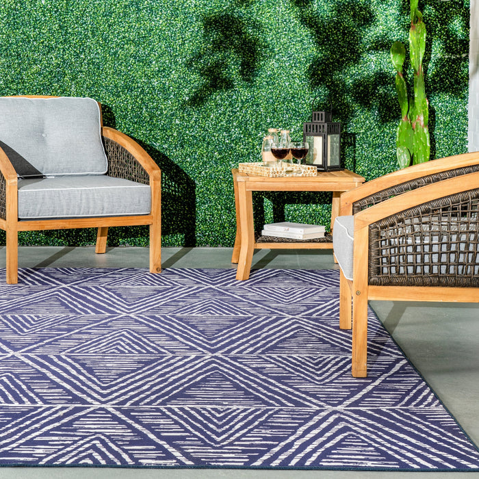 Machine Washable Indoor Outdoor Rug in Blue 150x240 cm