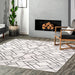 Machine Washable Ivory Geometric Area Rug