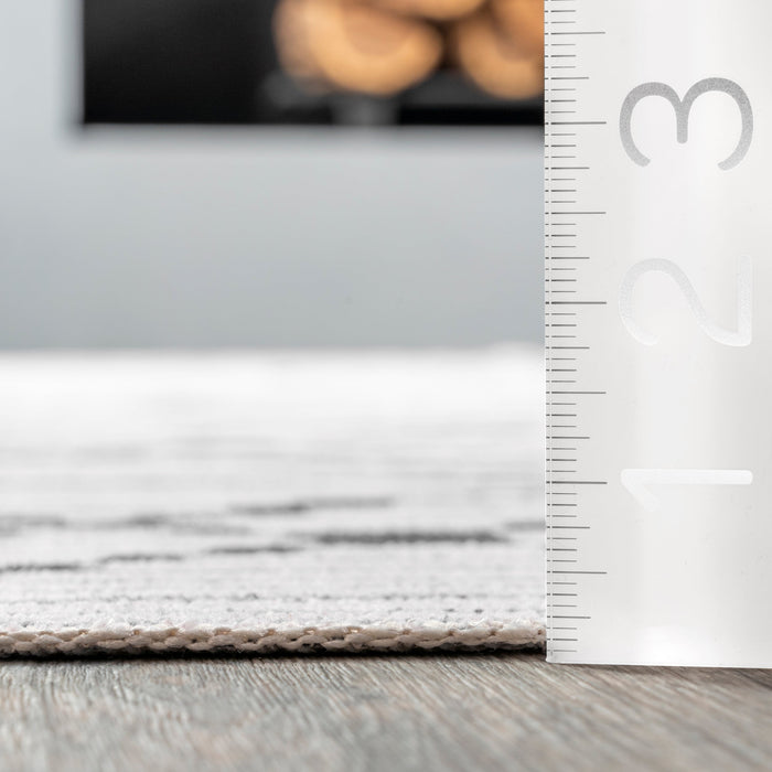 Machine Washable Ivory Geometric Area Rug