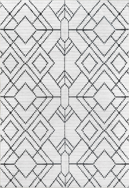 Machine Washable Ivory Geometric Area Rug