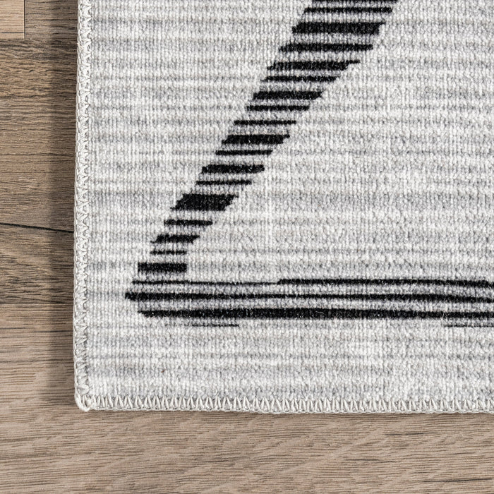 Machine Washable Ivory Trellis Area Rug for Home Decor