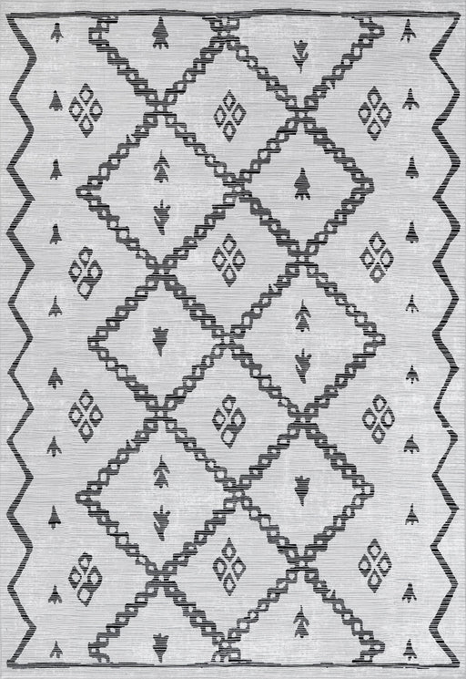 Machine Washable Ivory Trellis Area Rug for Home Decor