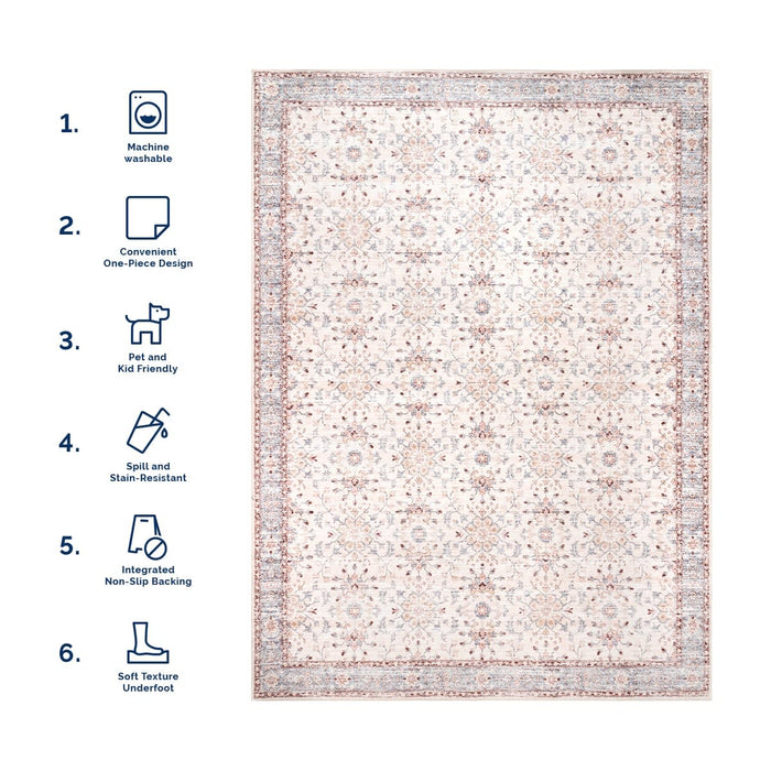 Machine Washable Light Beige Area Rug 150x240 cm