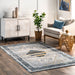 Machine Washable Light Grey Bordered Area Rug 120x180 cm