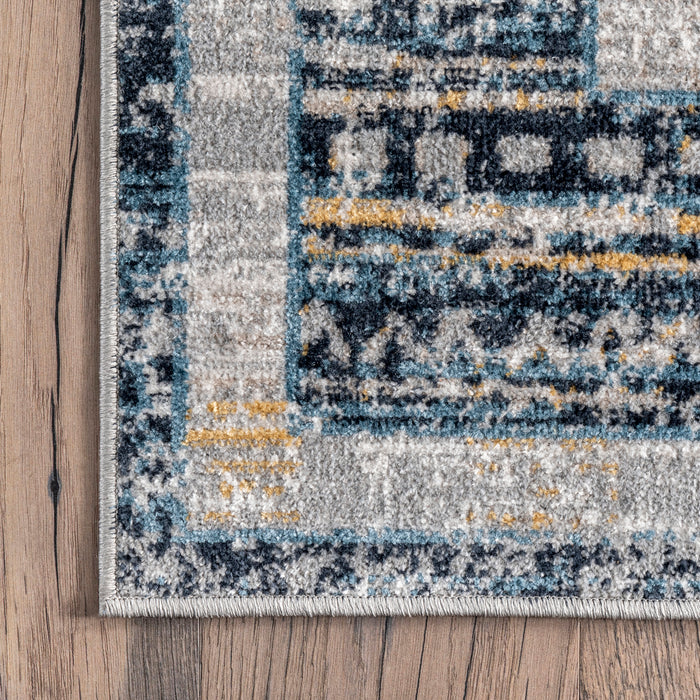 Machine Washable Light Grey Bordered Area Rug 120x180 cm