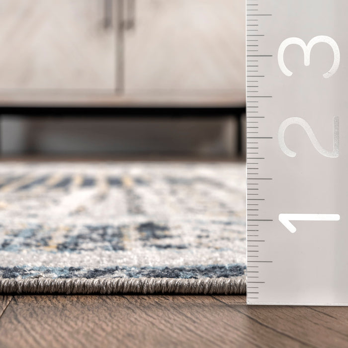 Machine Washable Light Grey Bordered Area Rug 120x180 cm