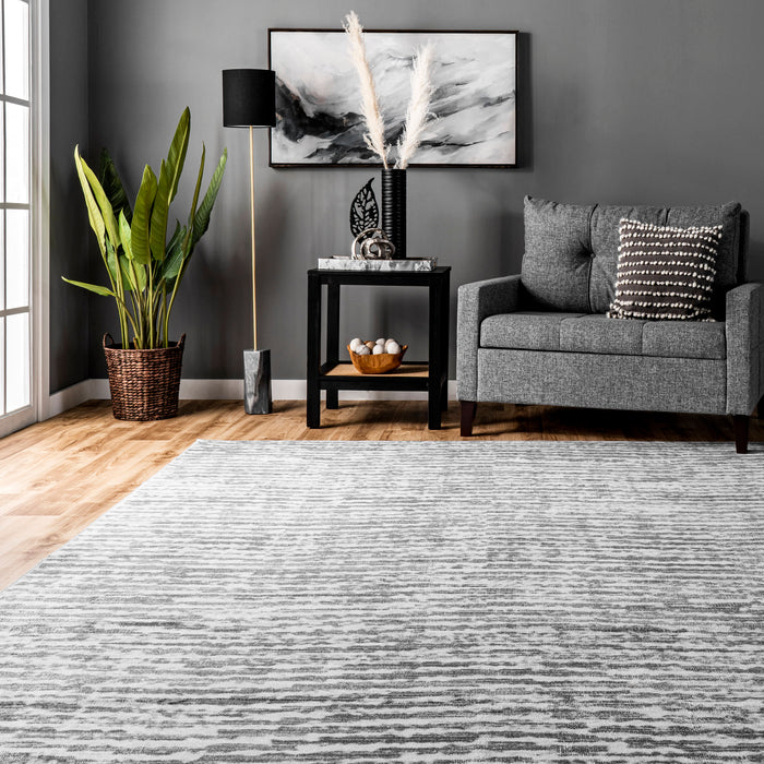 Machine Washable Light Grey Casual Area Rug 120x180 cm